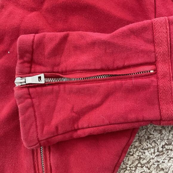 Mens Blue Willi’s Red Cotton Full Zip Sweater MEDIUM Zipper Pockets Designer - Picture 4 of 9